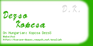 dezso kopcsa business card